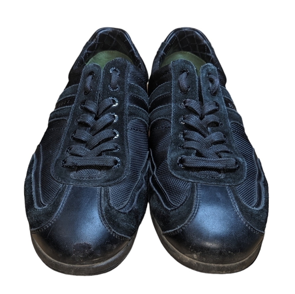 Hugo Boss athletic running shoes black leather upper style 50247608. Size EU 42